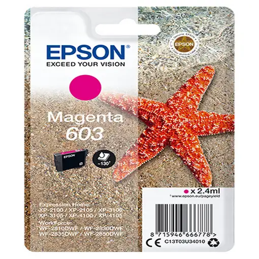Cartucho de tinta original magenta 603 EPSON, 1 ud