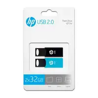 Pendrive negro/azul USB 2.0 de 32 GB V212W HP, Pack 2 uds