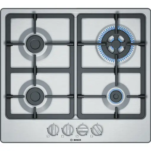Bosch Serie 4 PGH6B5B90 hobs Acero inoxidable Integrado 60 cm Encimera de gas 4 zo