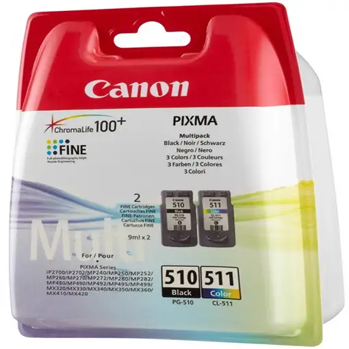 Canon PG-510 / CL-511 cartucho de tinta 2 pieza(s) Original Negro, Cian, Magenta,