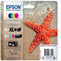 Cartucho de tinta original, 4 colores, 603XL EPSON, pack 4 uds
