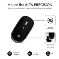 Ratón Óptico Inalámbrico Mini Mouse  Negro