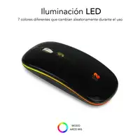 Ratón Inalámbrico Led Dual Flat Mouse  Negro
