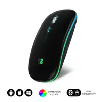 Ratón Inalámbrico Led Dual Flat Mouse  Negro