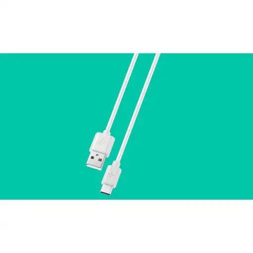 Cable de carga y transferencia de datos blanco USB A a USB C, PLCABTYC1MW PLOOS