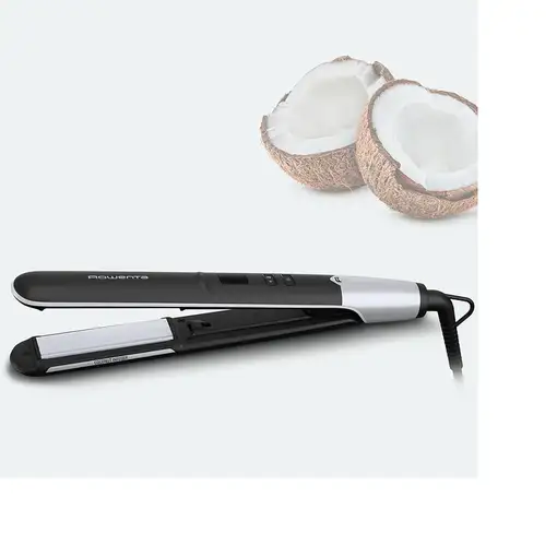 Rowenta Express Shine SF4621 Plancha de pelo Caliente Negro, Plata