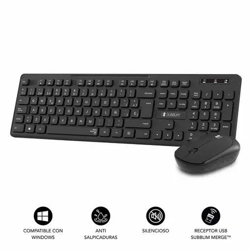 Combo Teclado y Ratón Business Slim Silencioso Inalámbrico 2.4G  Negro