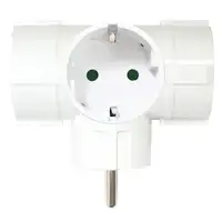 Adaptador de 3 tomas Schuko blanco SILVER ELECTRONICS, 1 ud