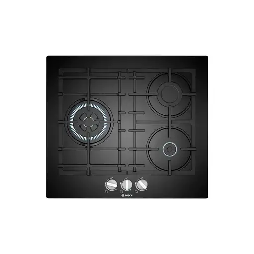 Bosch Serie 4 PNC6B6B90 hobs Negro Integrado 60 cm Encimera de gas 3 zona(s)