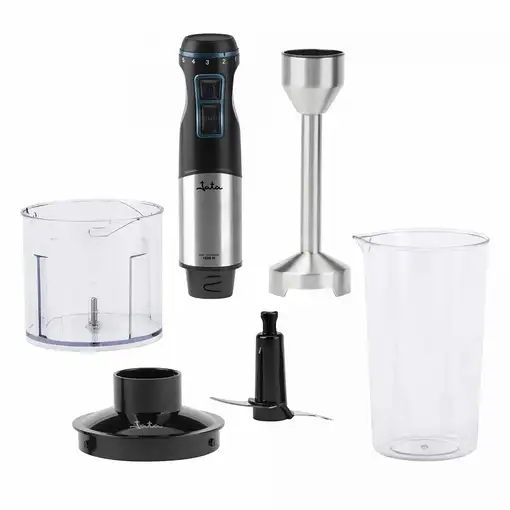 Batidora de mano JATA JEBT1791 de 1500 W. 4 cuchillas. Con picadora y vaso medidor