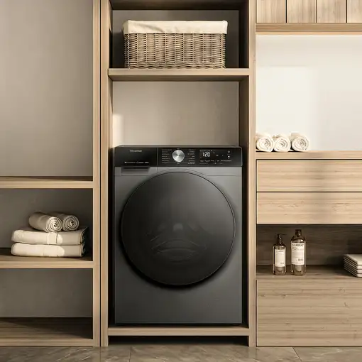 Hisense WD3S8043BT3 lavadora-secadora Independiente Carga frontal Titanio D