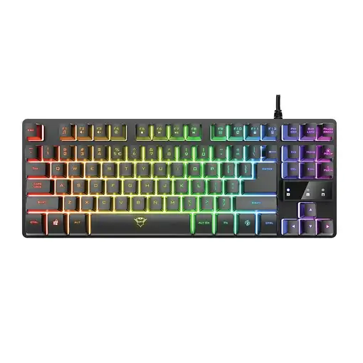 Trust GXT 833 Thado teclado Juego USB Español Negro, Plata