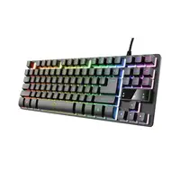 Trust GXT 833 Thado teclado Juego USB Español Negro, Plata