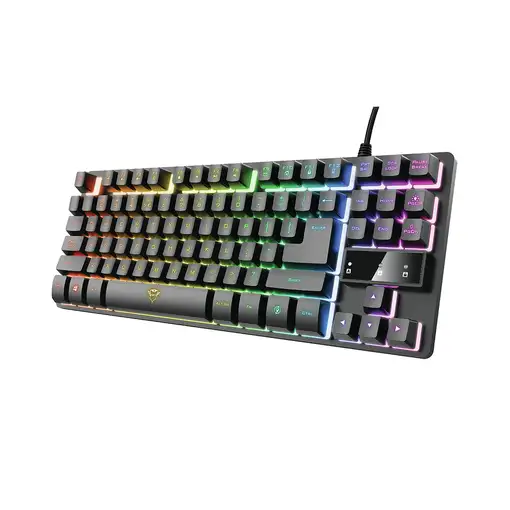 Trust GXT 833 Thado teclado Juego USB Español Negro, Plata