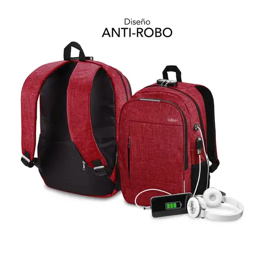 Mochila Para Portátil Urban Lock 16\  Rojo