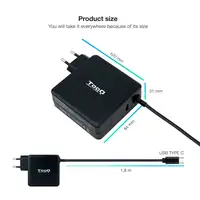 TooQ TQLC-USBC90PD adaptador e inversor de corriente Auto 90 W Negro