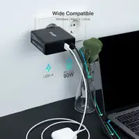 TooQ TQLC-USBC90PD adaptador e inversor de corriente Auto 90 W Negro