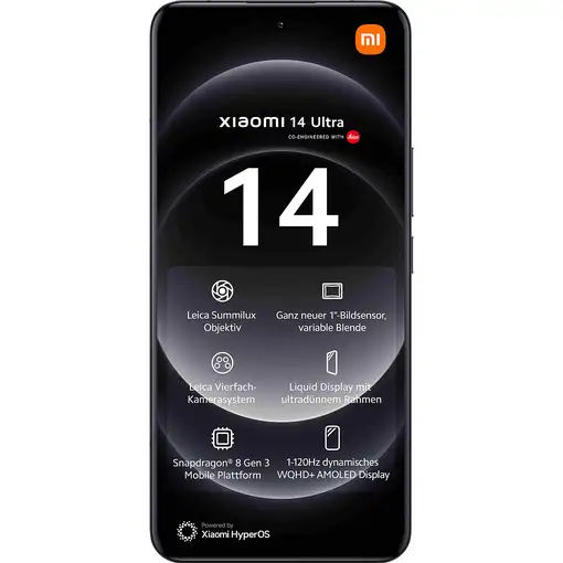Xiaomi 14 Ultra 17,1 cm (6.73\) SIM doble 5G USB Tipo C 16 GB 512 GB 5000 mAh Negr