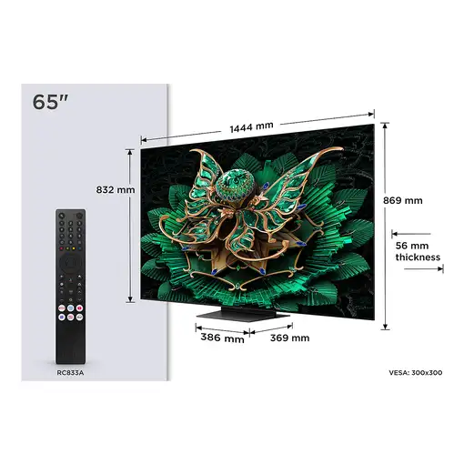 TCL 65C7K Televisor 165,1 cm (65") 4K Ultra HD Smart TV Wifi Metálico 2600 cd / m²