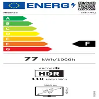 Hisense 55E77KQ Televisor 139,7 cm (55") 4K Ultra HD Smart TV Negro 250 cd / m²