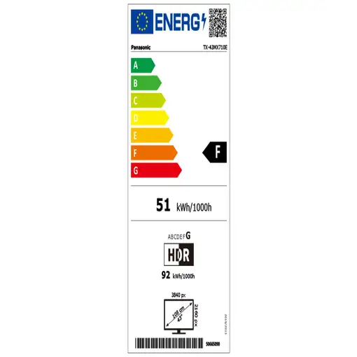 Panasonic TX-43MX710E Televisor 109,2 cm (43") 4K Ultra HD Smart TV Wifi Negro