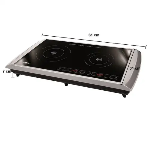 MPM MKE-11 Negro, Plata Encimera 59 cm Encimera de gas 2 zona(s)