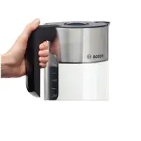 Bosch TWK8611P tetera eléctrica 1,5 L 2400 W Antracita, Acero inoxidable, Blanco