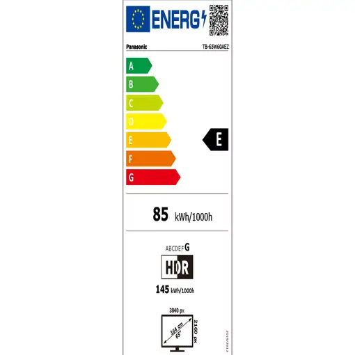 Panasonic TB-65W60AEZ Televisor 165,1 cm (65") 4K Ultra HD Smart TV Wifi Negro