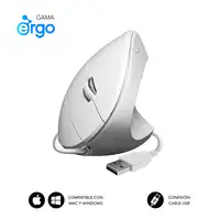 Ratón Glide Vertical Ergo Wired Mouse Blanco