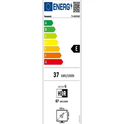 Panasonic TV-40S55AEZ Televisor 101,6 cm (40") Full HD Smart TV Negro