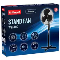 Activejet Regular WSR-40C ventilador Negro, Plata