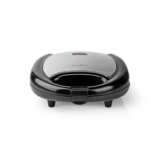 Nedis KAWP200BK gofrera 2 barquillo(s) 750 W Negro, Plata