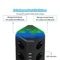 Regleta Klack de Enchufes Vertical Interruptor 4000W/16A