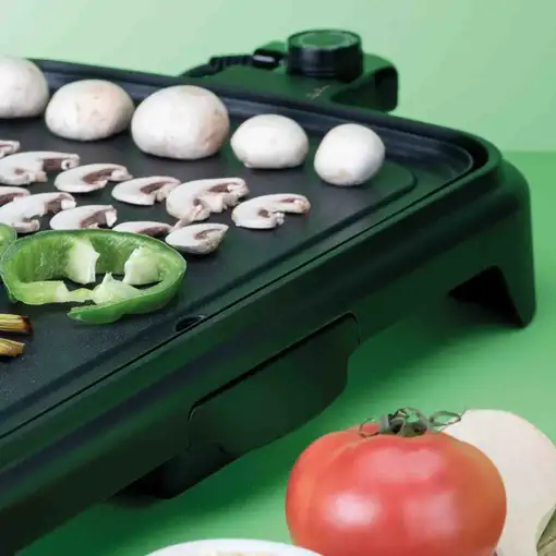 Plancha de cocina eléctrica JATA JEGR1241 de 50 x 25 cm (XL) Antiadherente. 2200 W