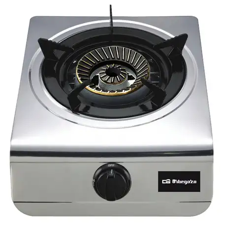 Orbegozo FO 1700 hobs Negro, Acero inoxidable Encimera Encimera de gas 1 zona(s)