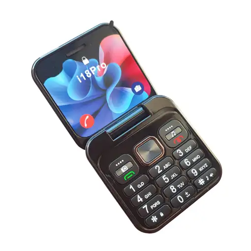 Teléfono Móvil plegable con tapa Klack i18 PRO Libre Negro