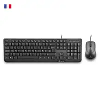 NGS Cocoa Kit, AZERTY, FR teclado Ratón incluido Universal USB Francés Negro