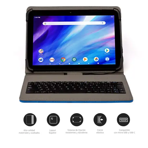Nilox FUNDA TECLADO USB DE 9,7" A 10.5" AZUL