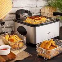 Freidora aceite JATA FR700 de 3,2 litros. Temperatura regulable. Cuba extraíble