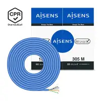AISENS Cable de Red RJ45 LSZH CPR Dca CAT.6 UTP AWG24, Azul, 305 m