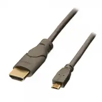 Lindy 0.5m HDMI - USB 2.0 Micro B M/M 0,5 m Micro USB Negro, Antracita