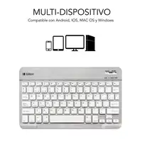 Teclado Bluetooth Smart Para Tablet O Ipad  BlancoPlata