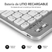 Teclado Bluetooth Smart Para Tablet O Ipad  BlancoPlata