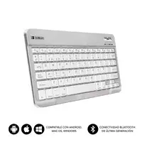 Teclado Bluetooth Smart Para Tablet O Ipad  BlancoPlata