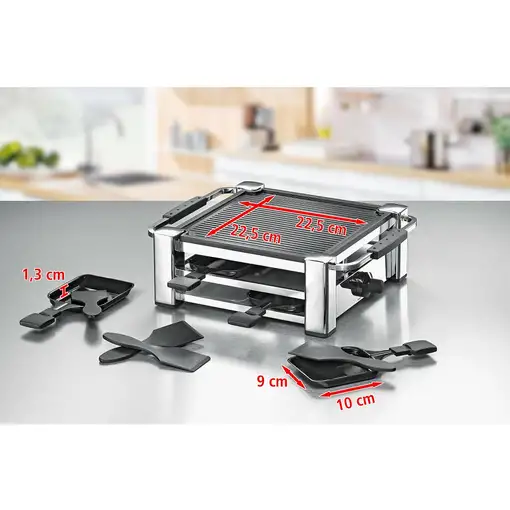 Rommelsbacher RCC 1000 parrilla de interior 4 personas(s) 1000 W Negro, Cromo