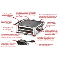 Rommelsbacher RCC 1000 parrilla de interior 4 personas(s) 1000 W Negro, Cromo
