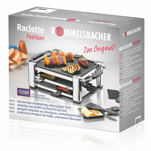 Rommelsbacher RCC 1000 parrilla de interior 4 personas(s) 1000 W Negro, Cromo