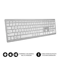 Teclado Pure Extended  Extendido Inalámbrico Bluetooth  BlancoPlata