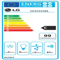 LG HCEZ2428B campana De pared Negro, Acero inoxidable C 630 m³/h