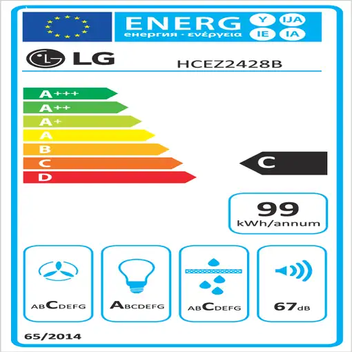 LG HCEZ2428B campana De pared Negro, Acero inoxidable C 630 m³/h